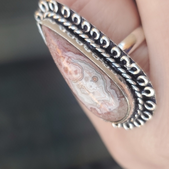 New Crazy Lace Agate 925 Silver Ring. - Picture 3 of 12
